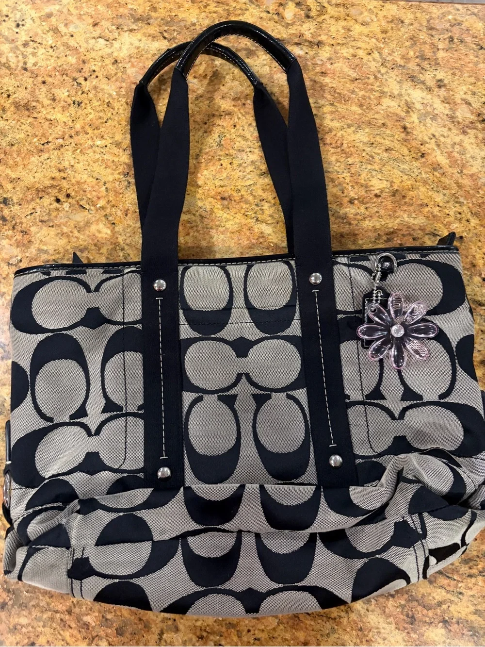 Y2K Coach Purses Bundle  -Brown Multi Tote Coach Bag -Coach Kyra Black Grey Tote